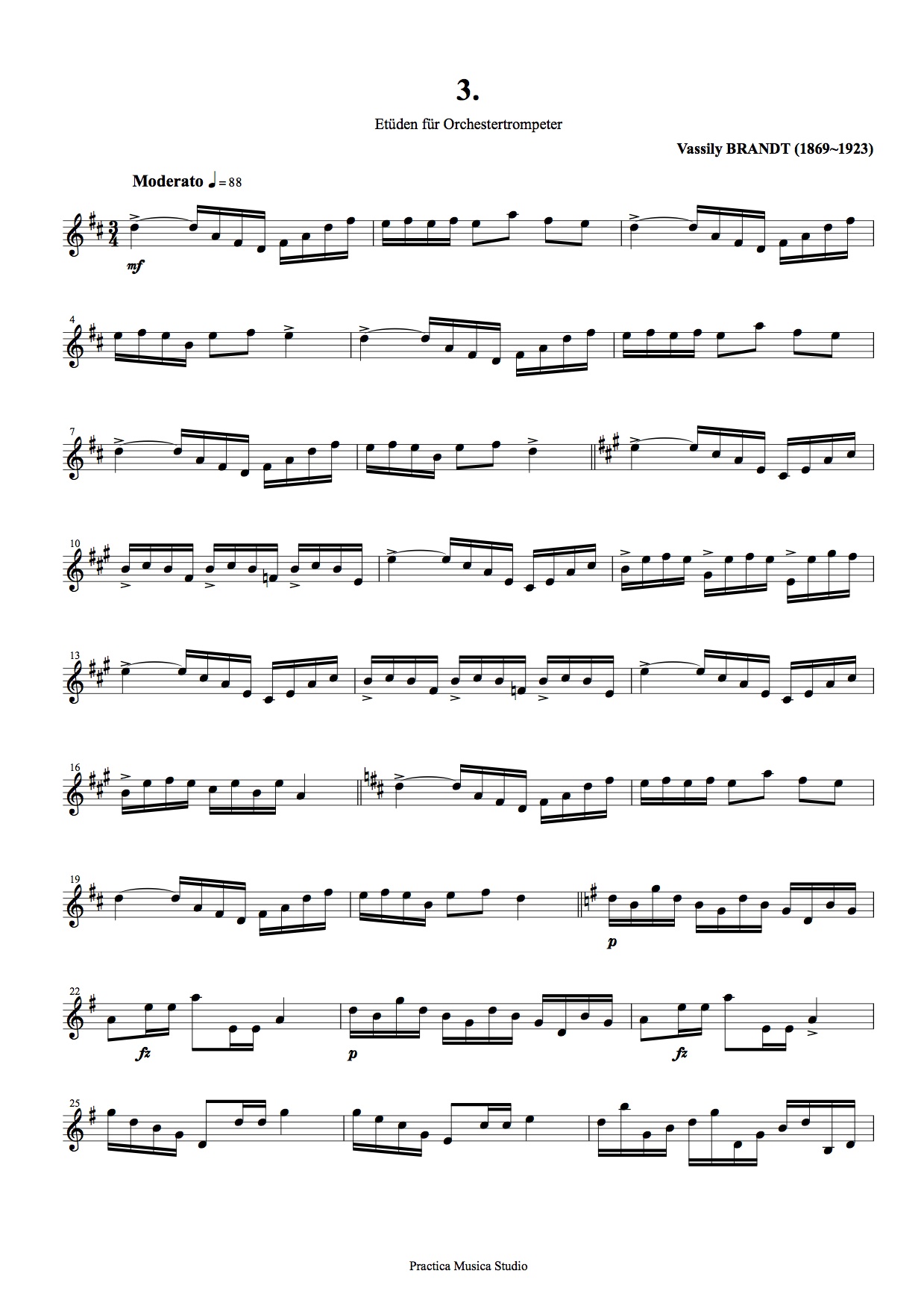 ３４の練習曲第１巻 (ブラント) 管楽 - 独奏 | 現代日本の音楽の楽譜 | SOKABE Music Publishing